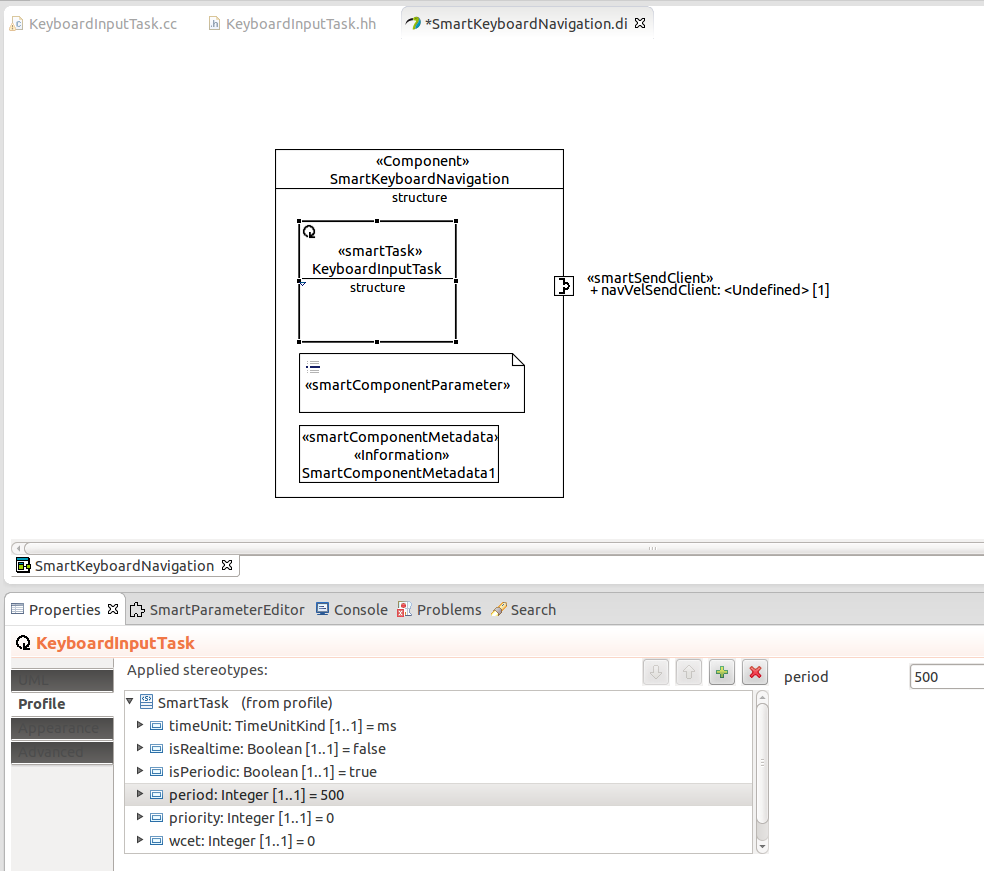 KeyboardInputTask task with its timing parameters.